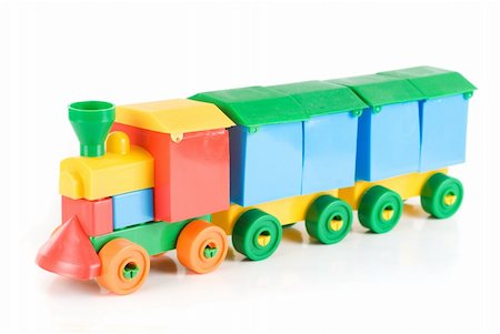 Colorful train toy isolated on white background Stock Photo - Budget Royalty-Free & Subscription, Code: 400-04284685