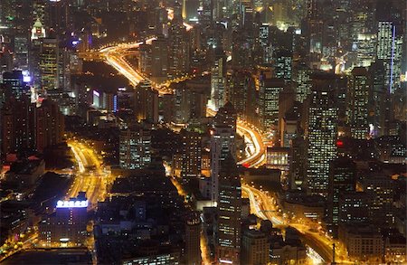 City of Shanghai illuminated at night Stock Photo - Budget Royalty-Free & Subscription, Code: 400-04284696