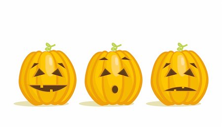 simsearch:400-07793717,k - Cute Halloween pumpkins, vector illustration Photographie de stock - Aubaine LD & Abonnement, Code: 400-04284758