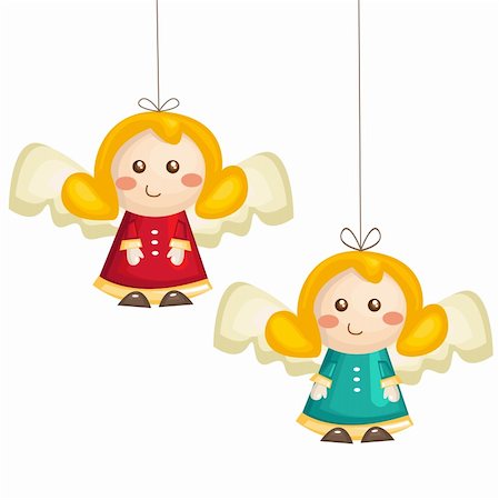 Cute cartoon angels isolated, vector illustration Stock Photo - Budget Royalty-Free & Subscription, Code: 400-04284759