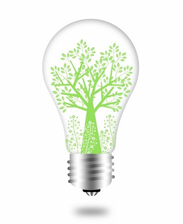 simsearch:400-07464142,k - Eco Friendly Bulb with Green Tree and Leaves Illustration Foto de stock - Super Valor sin royalties y Suscripción, Código: 400-04284902