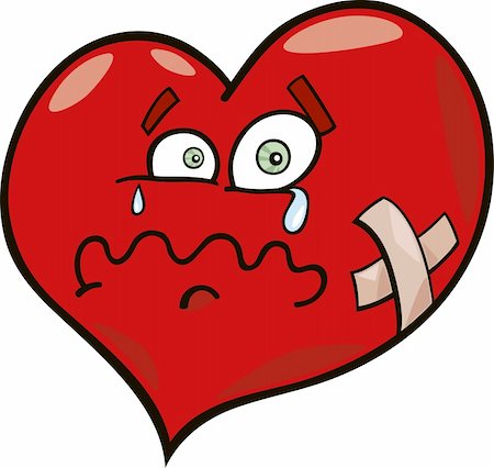pictures of crying cartoons - cartoon illustration of broken heart Stock Photo - Budget Royalty-Free & Subscription, Code: 400-04285044