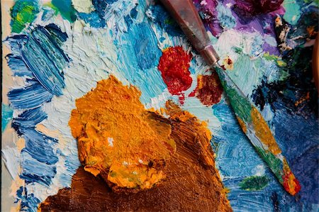 simsearch:400-05185635,k - the background of the palette with  palette-knife Photographie de stock - Aubaine LD & Abonnement, Code: 400-04285110