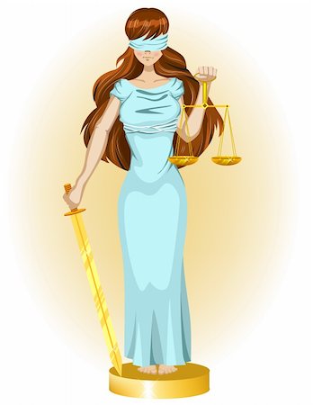 Justice girl. Illustration in vector format EPS Stock Photo - Budget Royalty-Free & Subscription, Code: 400-04285134