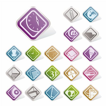 Simple Business and Office tools icons - vector icon set 2 Stock Photo - Budget Royalty-Free & Subscription, Code: 400-04285192