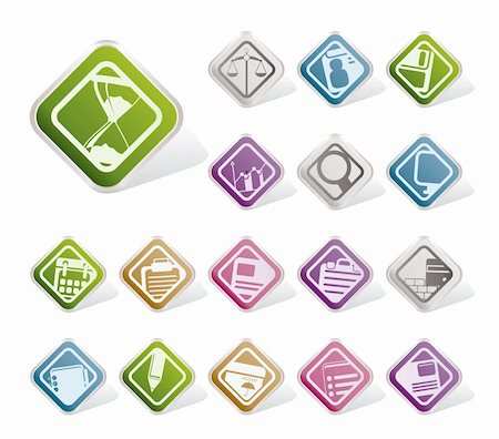 simsearch:400-04702983,k - Simple Business and office icons vector icon set Stock Photo - Budget Royalty-Free & Subscription, Code: 400-04285217