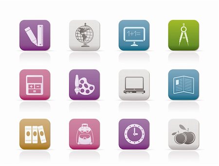 simsearch:400-04225674,k - School and education icons - vector icon set Stock Photo - Budget Royalty-Free & Subscription, Code: 400-04285251