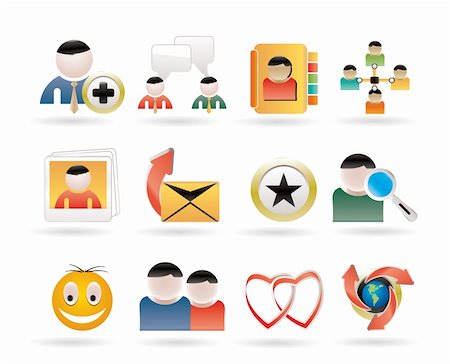Internet Community and Social Network Icons - vector icon set Stock Photo - Budget Royalty-Free & Subscription, Code: 400-04285269
