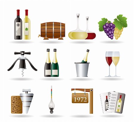 Wine and drink Icons - Vector Icon Set Stock Photo - Budget Royalty-Free & Subscription, Code: 400-04285278