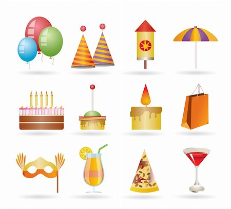 simsearch:400-04286082,k - Party and holidays icons - vector icon set Photographie de stock - Aubaine LD & Abonnement, Code: 400-04285294