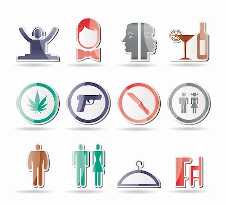 dancing icons - bar and night club icons - vector icon set Stock Photo - Budget Royalty-Free & Subscription, Code: 400-04285308