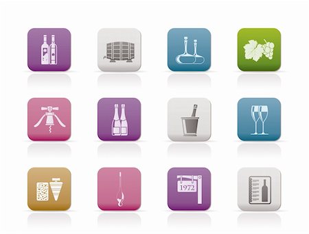 Wine and drink Icons - Vector Icon Set Stock Photo - Budget Royalty-Free & Subscription, Code: 400-04285301