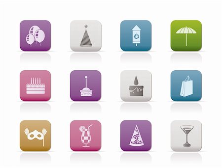 simsearch:400-04286082,k - Party and holidays icons - vector icon set Photographie de stock - Aubaine LD & Abonnement, Code: 400-04285302