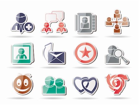 Internet Community and Social Network Icons - vector icon set Stock Photo - Budget Royalty-Free & Subscription, Code: 400-04285389