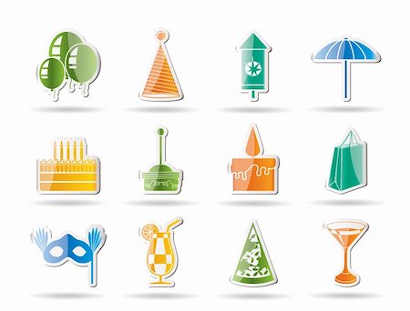 simsearch:400-04286082,k - Party and holidays icons - vector icon set Photographie de stock - Aubaine LD & Abonnement, Code: 400-04285399