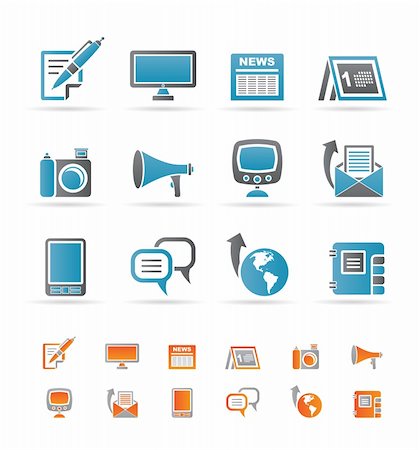 Communication channels and Social Media icons - vector icon set Stock Photo - Budget Royalty-Free & Subscription, Code: 400-04285392