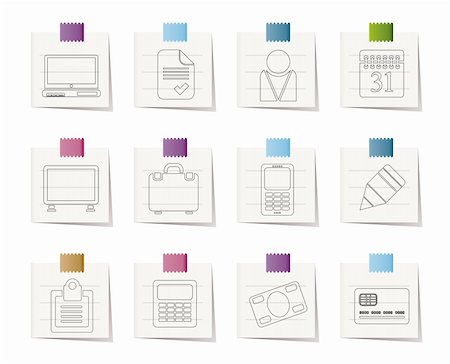 Business and office icons - vector icon set Stock Photo - Budget Royalty-Free & Subscription, Code: 400-04285407