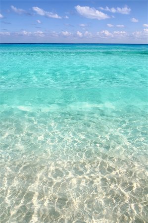 Caribbean turquoise sea beach shore white sand Fotografie stock - Microstock e Abbonamento, Codice: 400-04285437