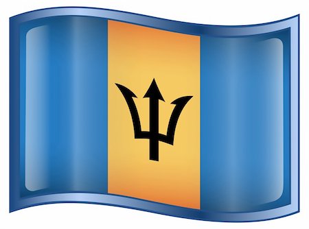simsearch:400-04615817,k - Barbados Flag Icon, isolated on white background. Foto de stock - Royalty-Free Super Valor e Assinatura, Número: 400-04285438