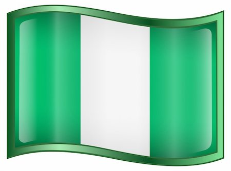 simsearch:400-07297651,k - Nigeria Flag Icon, isolated on white background. Stock Photo - Budget Royalty-Free & Subscription, Code: 400-04285446