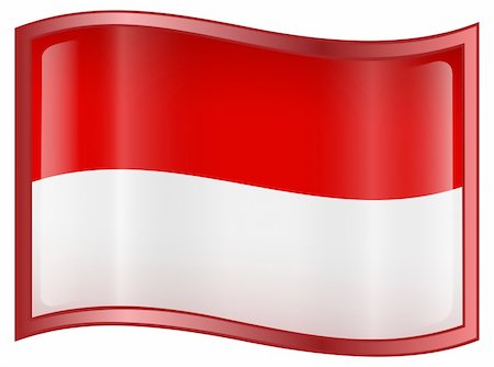simsearch:400-04615817,k - Indonesia Flag Icon, isolated on white background. Foto de stock - Royalty-Free Super Valor e Assinatura, Número: 400-04285443