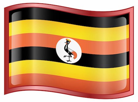 Uganda Flag icon, isolated on white background. Stock Photo - Budget Royalty-Free & Subscription, Code: 400-04285511