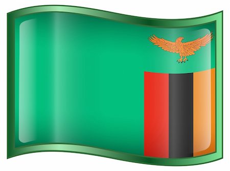 simsearch:400-04817643,k - Zambia Flag icon, isolated on white background. Foto de stock - Super Valor sin royalties y Suscripción, Código: 400-04285513