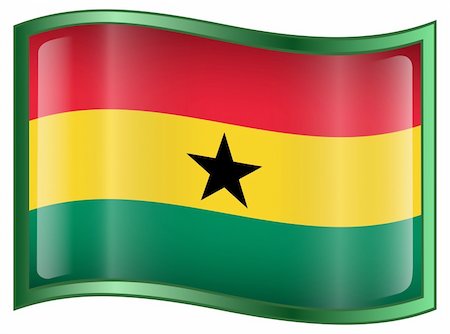 simsearch:400-04285611,k - Ghana Flag icon, isolated on white background. Foto de stock - Super Valor sin royalties y Suscripción, Código: 400-04285528