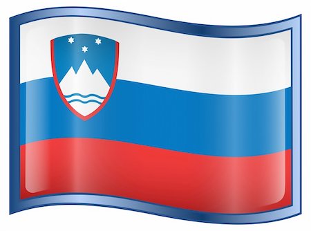 simsearch:400-04817643,k - Slovenia Flag icon, isolated on white background. Foto de stock - Super Valor sin royalties y Suscripción, Código: 400-04285535