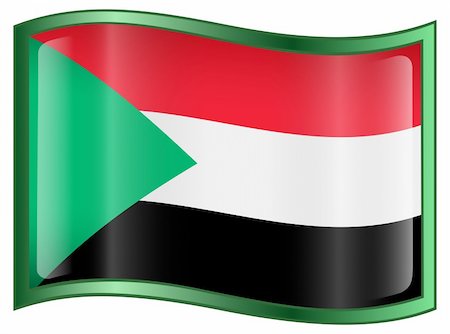 simsearch:400-04285611,k - Sudan Flag Icon, isolated on white background. Foto de stock - Super Valor sin royalties y Suscripción, Código: 400-04285536