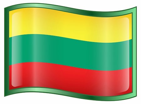 simsearch:400-04285611,k - Lithuania Flag Icon, isolated on white background. Foto de stock - Super Valor sin royalties y Suscripción, Código: 400-04285532