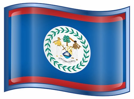 simsearch:400-04285611,k - Belize Flag Icon, isolated on white background. Foto de stock - Super Valor sin royalties y Suscripción, Código: 400-04285608