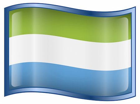 simsearch:400-04285611,k - Sierra Leone Flag icon, isolated on white background. Foto de stock - Super Valor sin royalties y Suscripción, Código: 400-04285614
