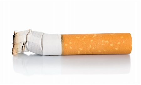 simsearch:695-05776858,k - Cigarette butt isolated on a white background Foto de stock - Super Valor sin royalties y Suscripción, Código: 400-04285662