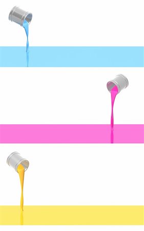 falling paint bucket - Paints pour out from bucket. Isolated over white Stock Photo - Budget Royalty-Free & Subscription, Code: 400-04285673