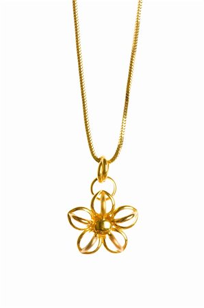 simsearch:400-05297829,k - Pendant on golden chain isolated on the white Photographie de stock - Aubaine LD & Abonnement, Code: 400-04285858