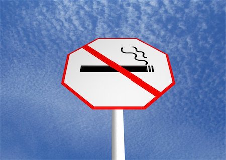 stop sign smoke - Illustration of a no smoking sign over a sky background Stock Photo - Budget Royalty-Free & Subscription, Code: 400-04285929