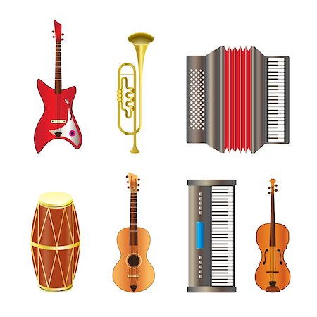 Musical instrument icons - vector icon set Stock Photo - Budget Royalty-Free & Subscription, Code: 400-04286072