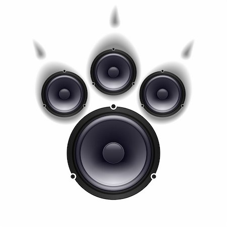 simsearch:400-04824718,k - Speakers animal paw set. Vector illustration on white backgrounds Stock Photo - Budget Royalty-Free & Subscription, Code: 400-04286241