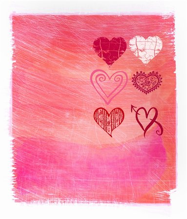 simsearch:400-04801683,k - Abstract pink watercolor background with hearts Stock Photo - Budget Royalty-Free & Subscription, Code: 400-04286315