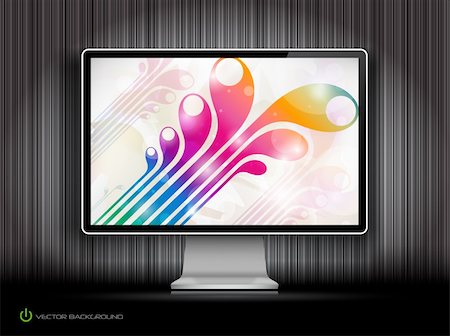 Vector digital LCD monitor, creative design Stock Photo - Budget Royalty-Free & Subscription, Code: 400-04286369