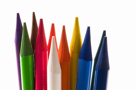 simsearch:400-04870195,k - Collection of colorful pens over white background Foto de stock - Super Valor sin royalties y Suscripción, Código: 400-04286507