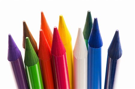 Collection of colorful pens over white background Stock Photo - Budget Royalty-Free & Subscription, Code: 400-04286510