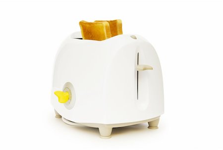 Bread toaster isolated on the white background Stock Photo - Budget Royalty-Free & Subscription, Code: 400-04286611