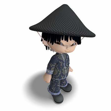 simsearch:400-04311914,k - little cartoon china boy is so cute and funny. 3D rendering with clipping path and shadow over white Stockbilder - Microstock & Abonnement, Bildnummer: 400-04286825