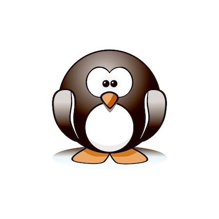 simsearch:400-04287384,k - Editable vector of cartoon penguin isolated on white background Foto de stock - Royalty-Free Super Valor e Assinatura, Número: 400-04287384