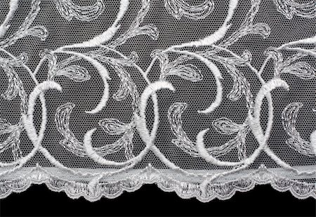 Decorative lace with pattern on black background Stock Photo - Budget Royalty-Free & Subscription, Code: 400-04287454