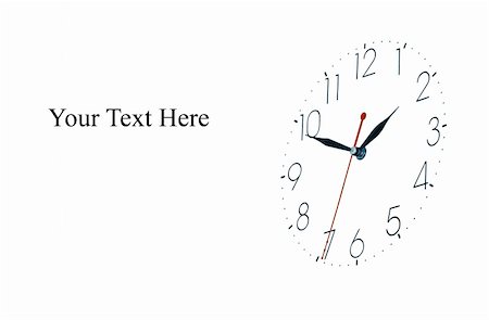 simsearch:400-09011068,k - Close up view of clock-face  on white back. Banner, lot of copy space. Stock Photo - Budget Royalty-Free & Subscription, Code: 400-04287816