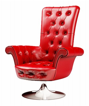 simsearch:400-06075399,k - Red office chair isolated over white with clipping path 3d Stock Photo - Budget Royalty-Free & Subscription, Code: 400-04287958