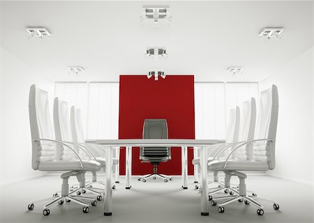 simsearch:400-04296484,k - White red conference room interior 3d render Foto de stock - Super Valor sin royalties y Suscripción, Código: 400-04287994